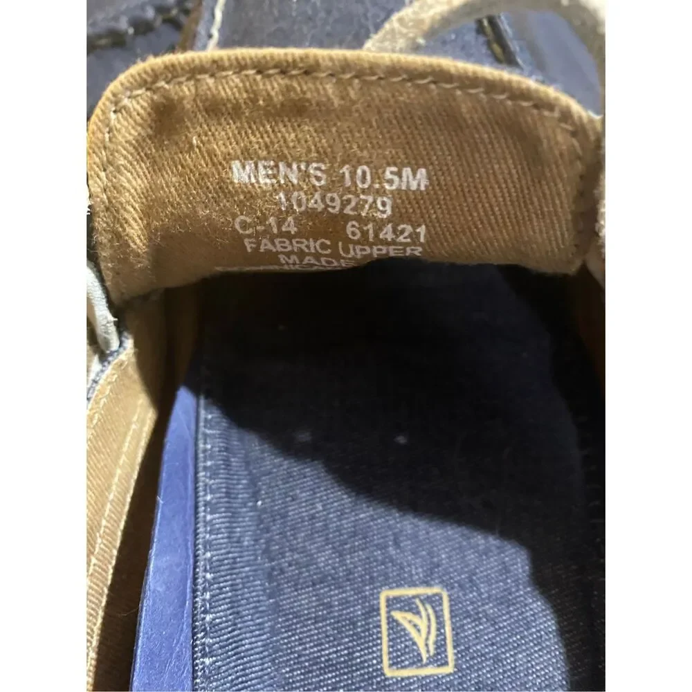 Sperry men’s slip on blue Topsider canvas shoes, 10.5.